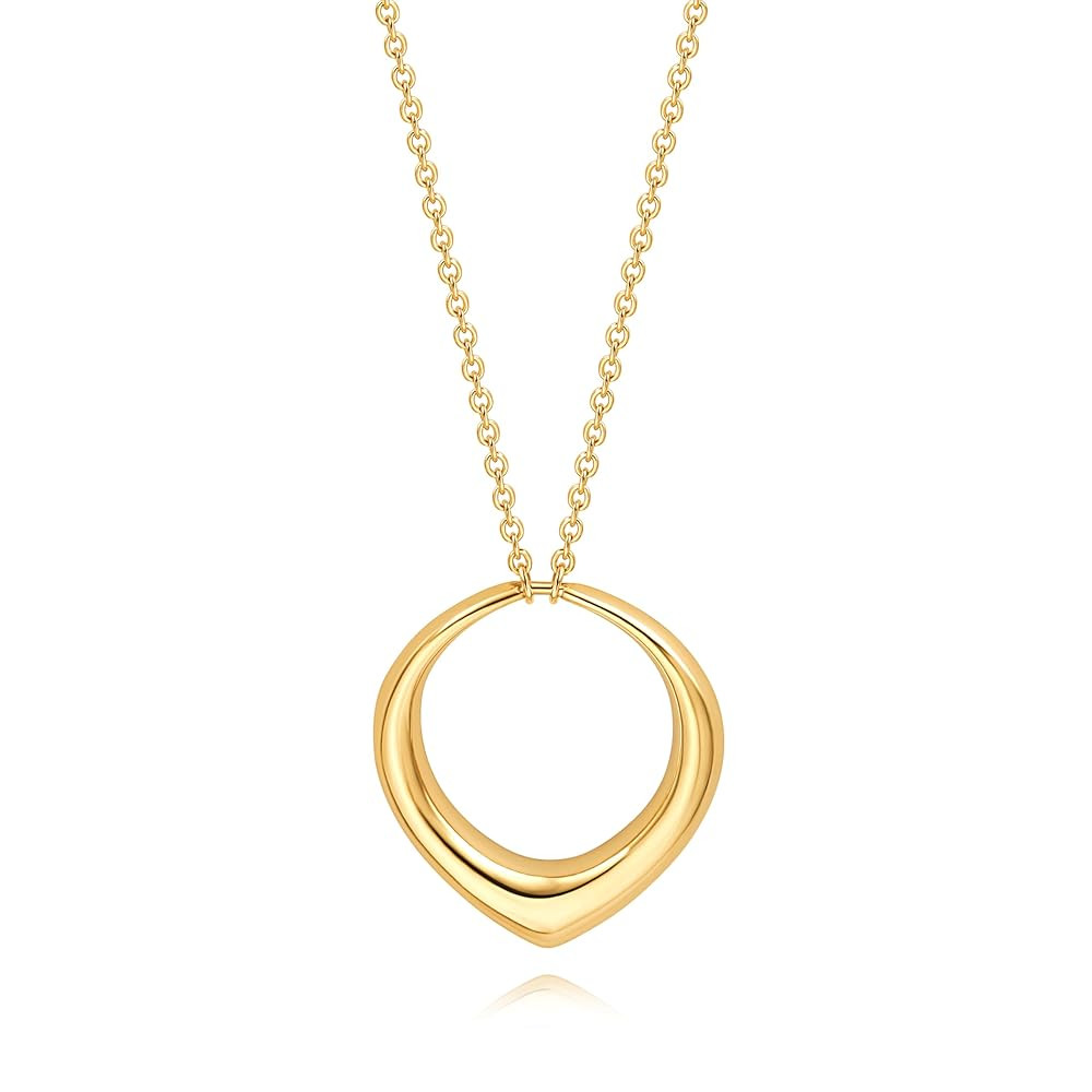 Long Pendant Necklace for Women Gold Plated Circle Long Chain Necklace Y Necklace Jewelry for Wom... | Amazon (US)