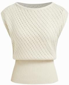 CIDER Women's Sleeveless Knit Tank Top Casual Loose Hollow Out Crochet Shirt | Amazon (US)