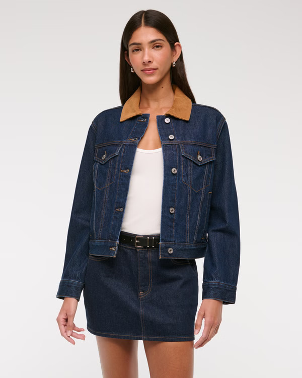 Women's Denim Trucker Jacket | Women's Coats & Jackets | Abercrombie.com | Abercrombie & Fitch (US)
