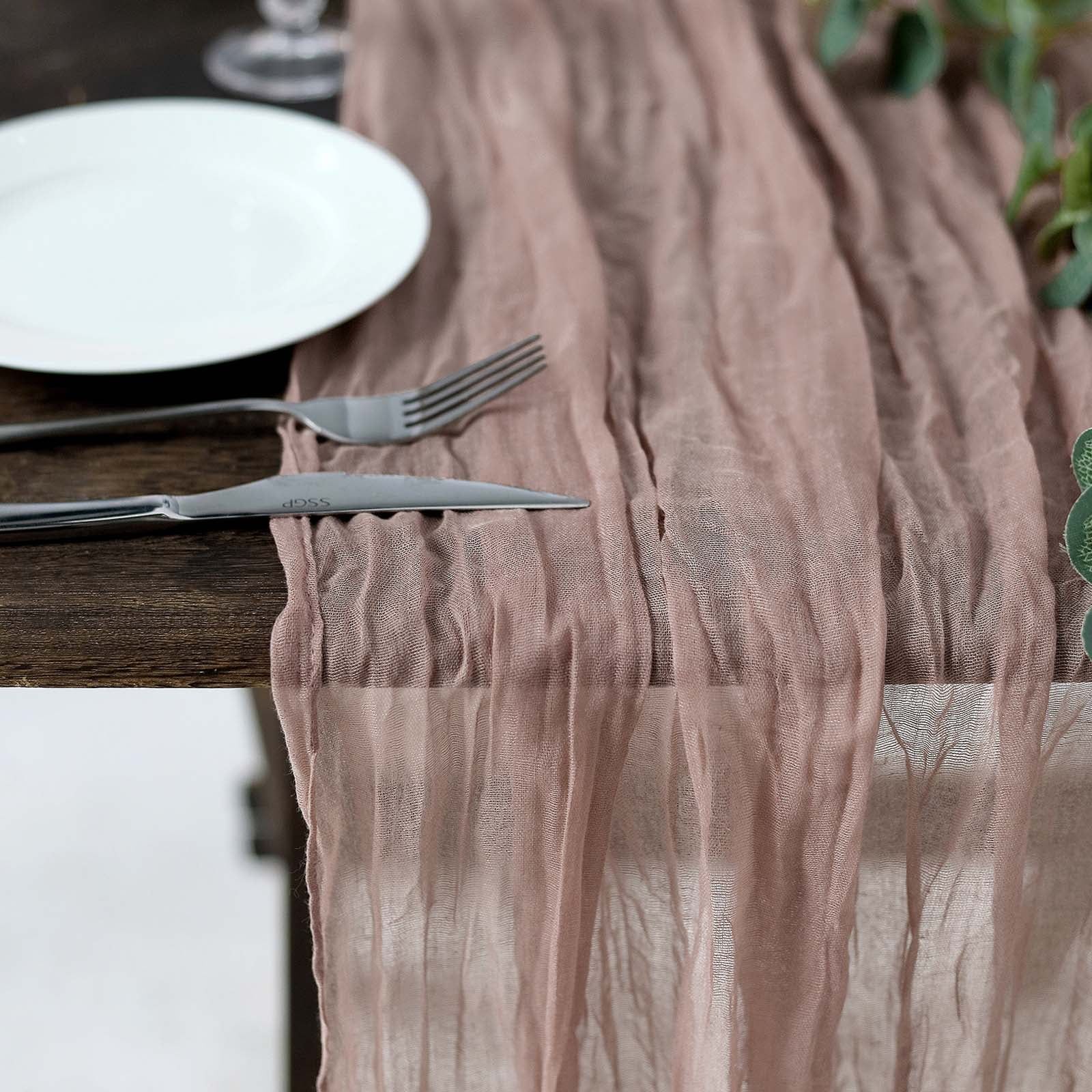 Efavormart 10FT Dusty Rose Cheesecloth Table Runner, Gauze Fabric Boho Wedding Arbor Decor | Walmart (US)