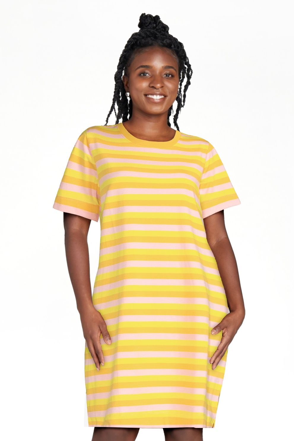 Free Assembly Women's Mini T-Shirt Dress with Short Sleeves, Sizes XS-XXL | Walmart (US)