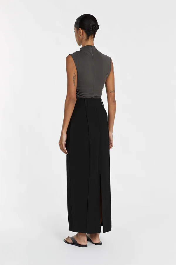 ROWAN BLACK MIDI SKIRT | DISSH