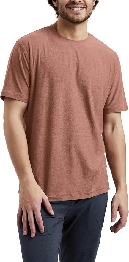 ODODOS Men's Performance T-Shirt - odSTRATUM Tech Tee, Ultra Soft Moisture Wicking UPF 50+ Fitnes... | Amazon (US)