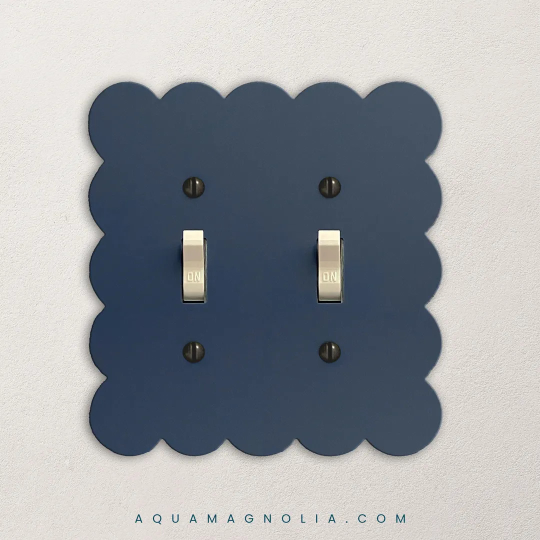 Wavy Acrylic Light Switch Plate Cover: Scalloped Edge Double Rocker | Etsy (US)