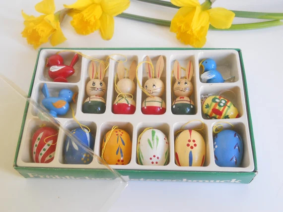 Cheerful Easter Decoration 14 German Hand-painted Vintage | Etsy | Etsy (US)
