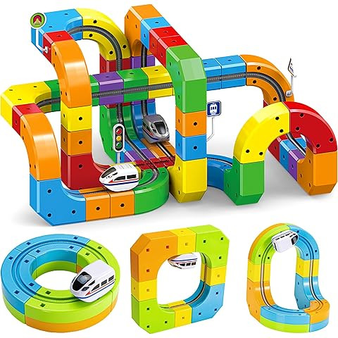 klick Rail Electric Train Set 3D Magic Flexible Race Track for Kids 3 4 5 6 7 8 Years Old, Race C... | Amazon (US)