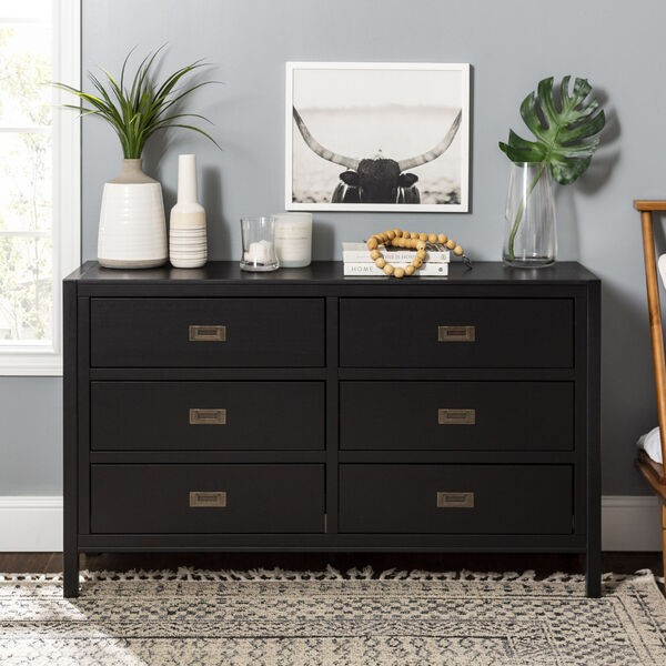 Lydia Black Dresser with Six Drawer | Bellacor