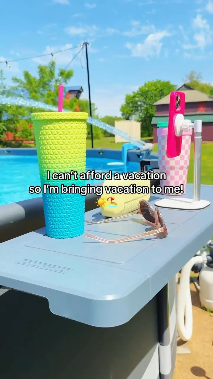 Above ground pool side swim up bar. #poolseason #poolmusthaves #swimmingpooltime #outdoorliving #poolessentials

#LTKHome #LTKSeasonal #LTKSwim