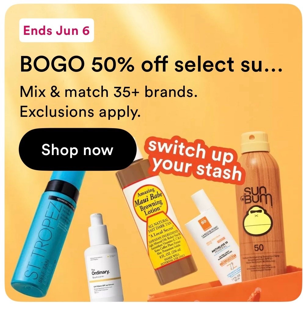 Buy one get one 50% off select sun care￼@ULTA Beauty 🧡

#LTKSaleAlert #LTKSwim #LTKselfcare