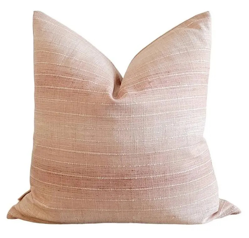 Blush pink pillow cover, soft pink and white textured pillow, boho modern pillow, Boho modern dec... | Etsy (US)