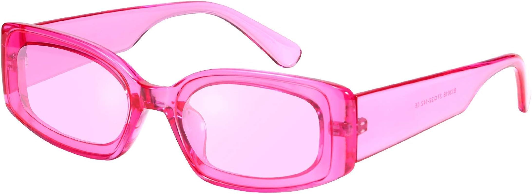 FEISEDY Creative Rectangle Sunglasses Women Fashion Thick Frame UV400 Protection B2462 | Amazon (US)