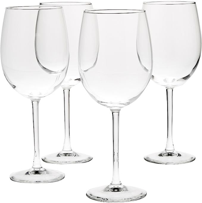 Amazon Basics All-Purpose Wine Glasses, 19-Ounce, Set of 4, Clear | Amazon (US)