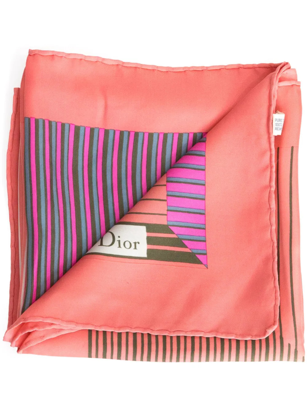 Christian Dior Pre-Owned 1970s striped silk scarf - Pink | Farfetch Global