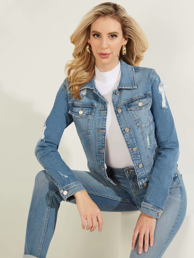 Destroyed Denim Trucker Jacket | Guess (US)