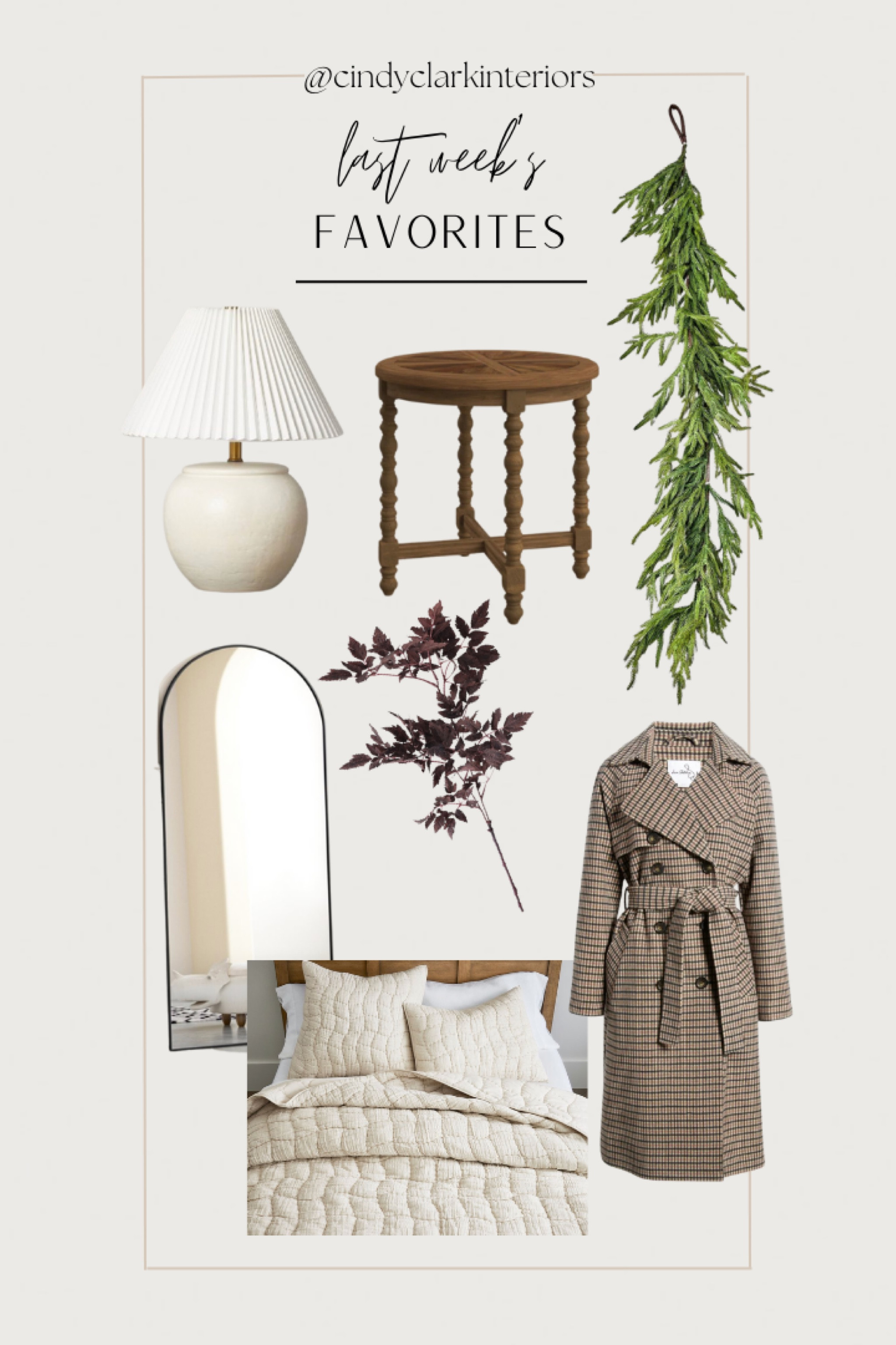 All of last week’s favorites, chosen by you!

Trench coat, end table, garland, Christmas in July, mirror, bedding, Nordstrom 

#LTKFind #LTKxNSale #LTKhome
