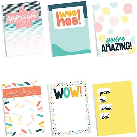 Modern Appreciation Sticky Note Assortment / 3" x 4" Repositionable Sticky Note Set/Set of 6 Colorfu | Amazon (US)