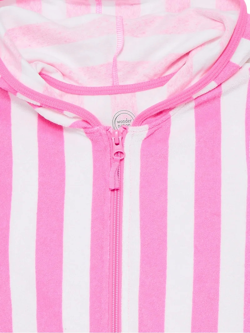 Wonder Nation Girls Terry Towel Swimsuit Coverup Dress with UPF 50+, Sizes 4-18 & Plus | Walmart (US)