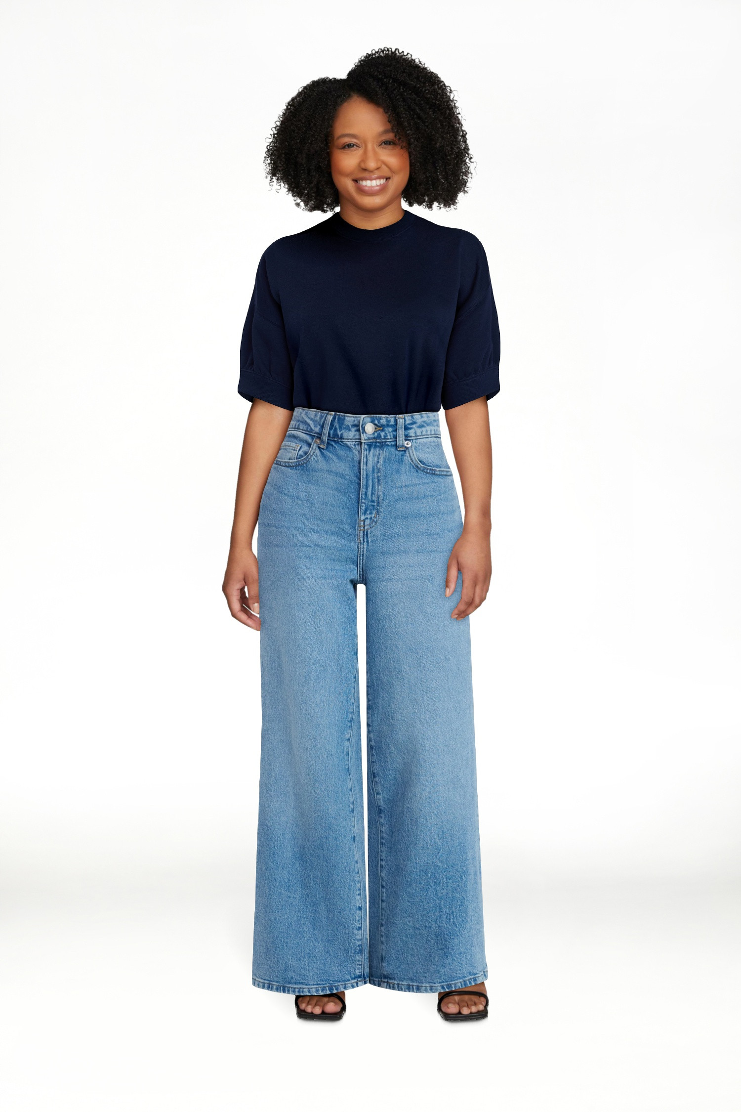 Time and Tru Women's Wide Leg Jeans, 31" Inseam, Sizes 0-22, 0L-22L | Walmart (US)