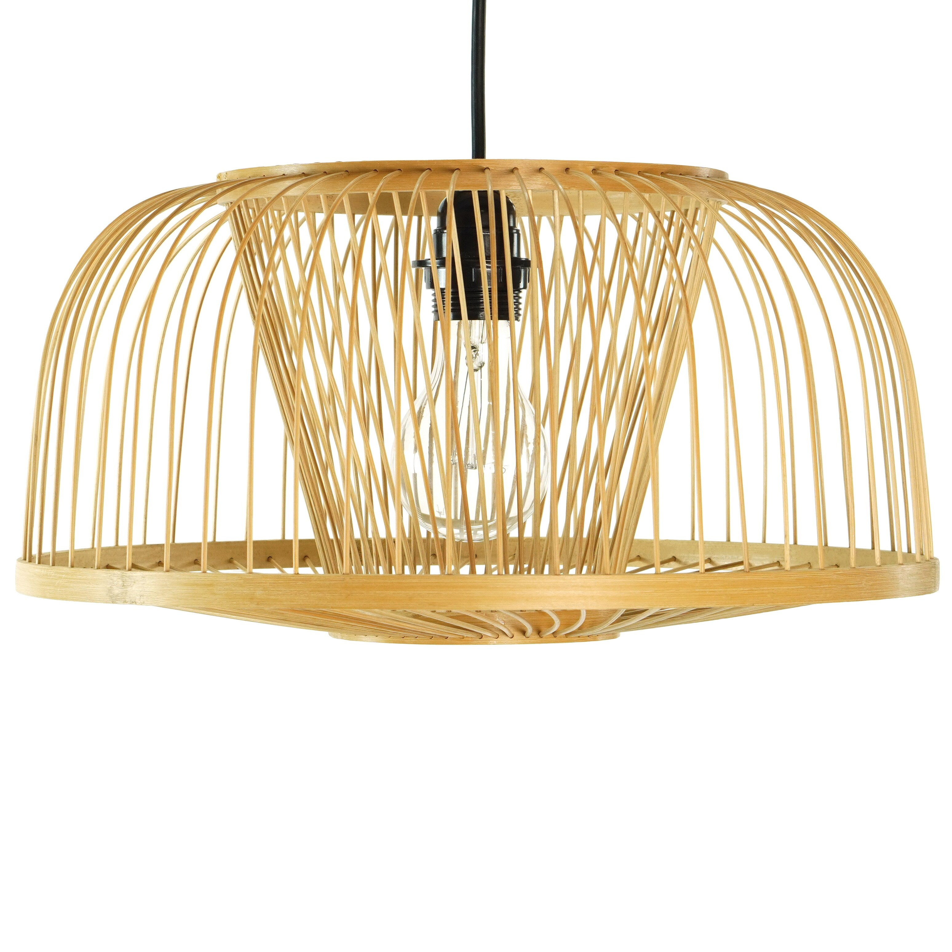 Modern Oval Bamboo Wicker Rattan Hanging Light Shade for Living Room, Dining Room, Entryway | Bed Bath & Beyond
