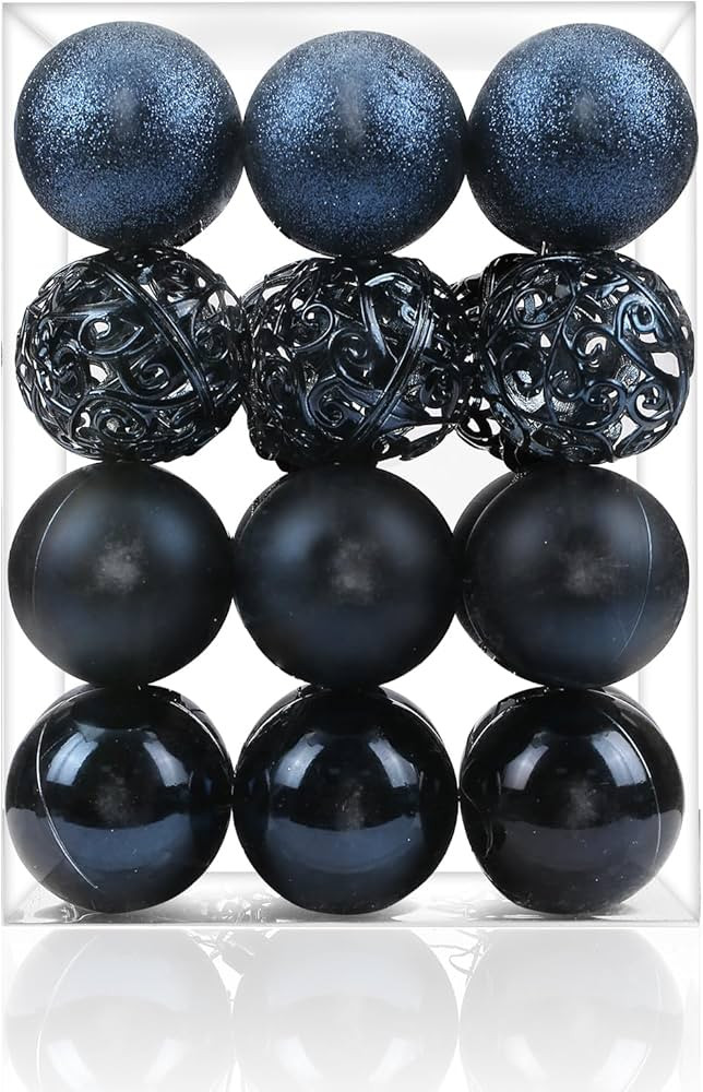 AMS 2.36''/60mm 24ct Christmas Balls Tree Pendants Shatterproof Ornaments Seasonal Decorations fo... | Amazon (US)