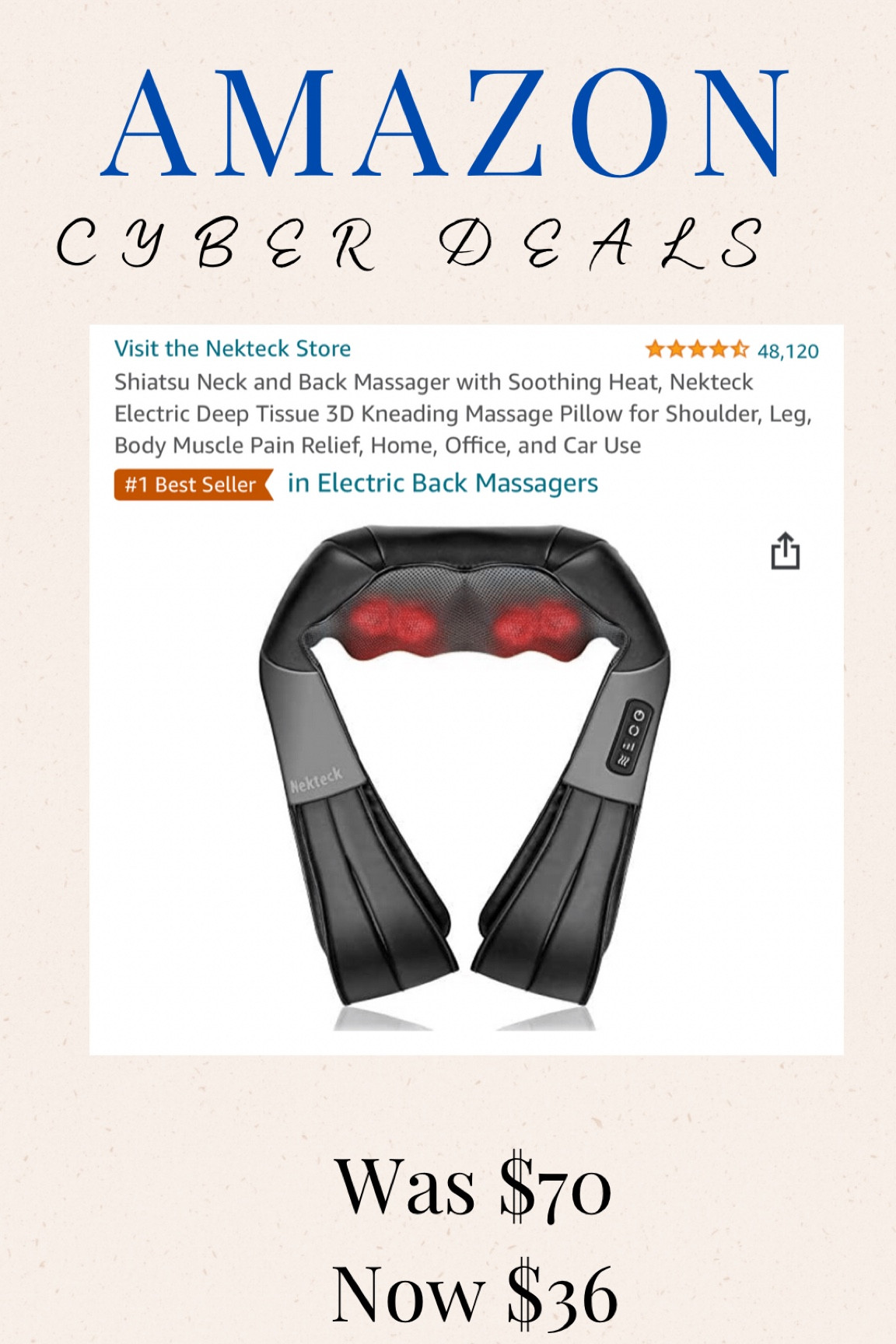 Review Nekteck Shiatsu Neck Massager with Heat Deep Tissue Pain