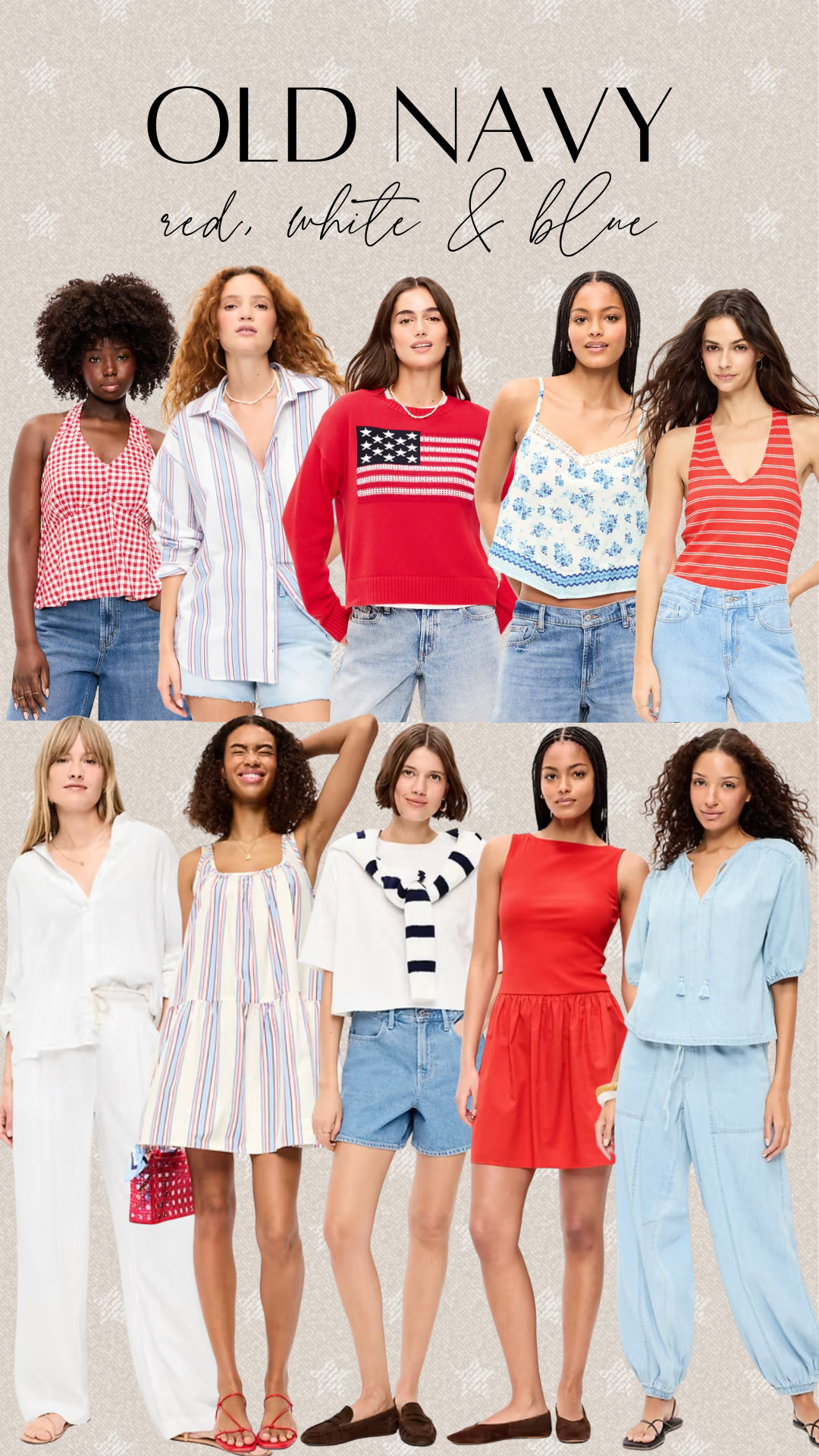 Old Navy red, white and blue finds up to 50% off!! 

 #LTKSeasonal #LTKSaleAlert