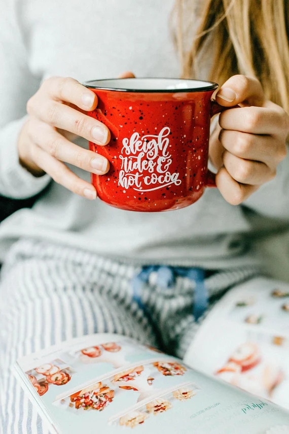 Sleigh Rides & Hot Cocoa Campfire Mug, Christmas Mug, Christmas Gift, Coffee Mug, Holiday Mug, Gift  | Etsy (US)