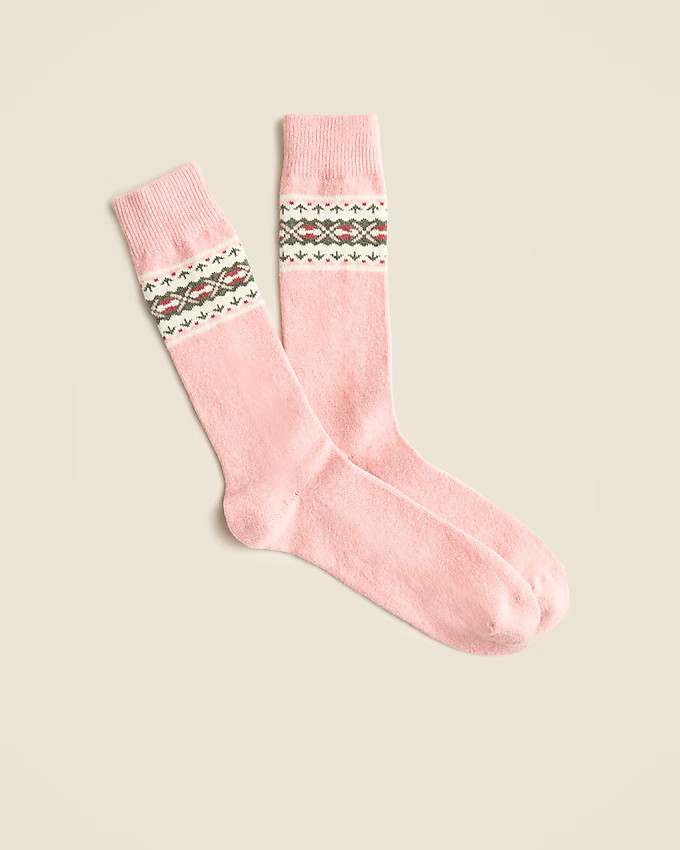 Fair Isle wool-blend socks | J. Crew US