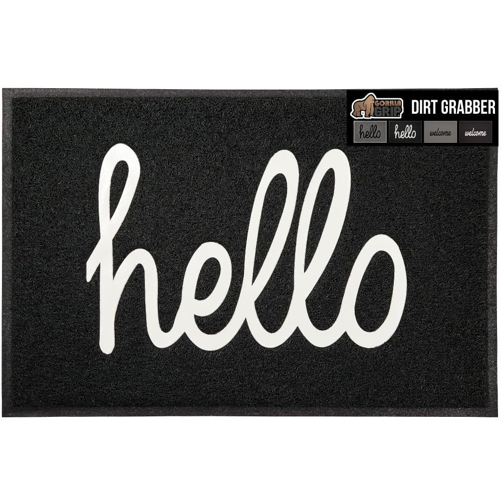 Gorilla Grip 100% Water Resistant 47x35 All Weather Hello Door Mat, Dirt Grabber Mesh Welcome Doo... | Amazon (US)