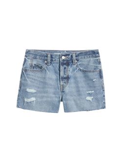 High-Waisted Button-Fly Slouchy Straight Distressed Cut-Off Jean Shorts -- 3-inch inseam | Old Navy (US)