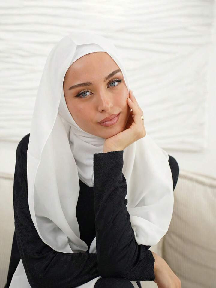 1pc Soft Solid Color Chiffon Scarf Shawl Long Scarf Evening Dress Bag, Chiffon Hijab Scarf Women'... | SHEIN