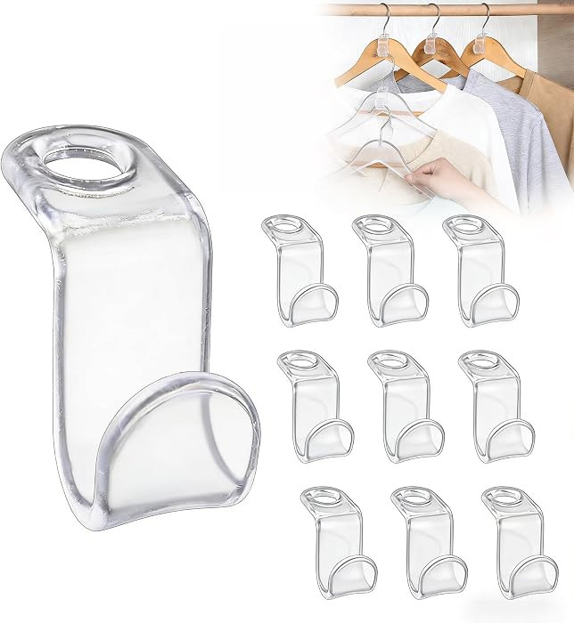 Clear Hanger Connector Hooks - Space Saving Cascading Clips for Closet Organization (100PCS) | Amazon (US)