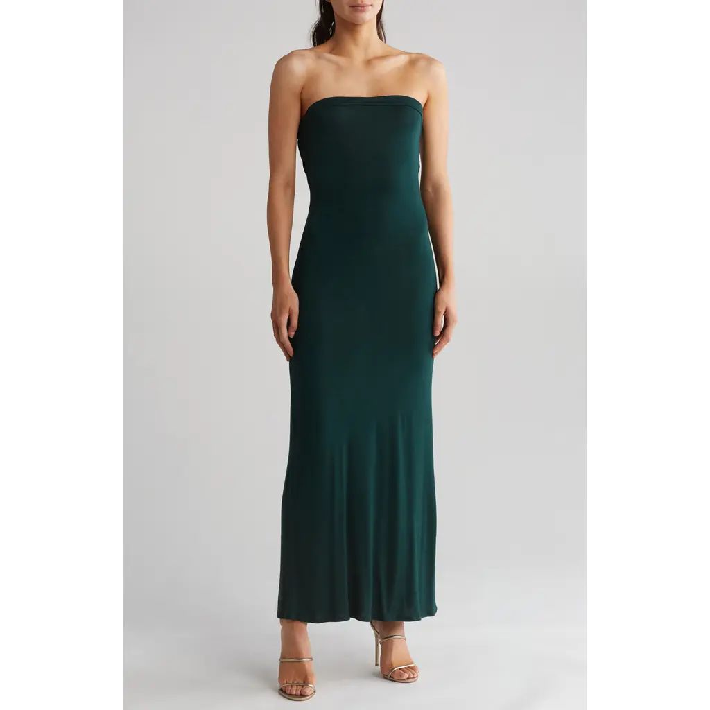 GO COUTURE Strapless Maxi Dress in Hunter Green at Nordstrom Rack, Size Small | Nordstrom Rack