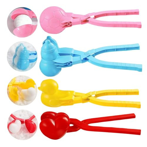 MEIDAYAI Snowball Maker, 4 Pack Snowball Mold for Kids, Snowball Mold Snow Toys, Outdoor Beach Toy Snowball Maker Toys with Handle, Birthday Xmas Gifts for Kids Ages 2-10 | Amazon (US)