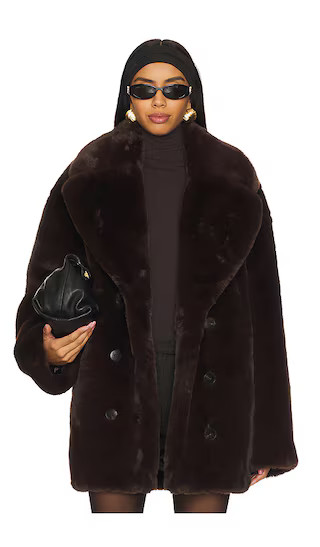Wainscott Faux Fur Jacket in Brown | Revolve Clothing (Global)