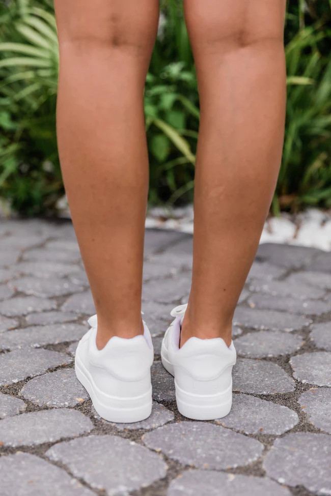 The Jenny White Solid Sneakers | Pink Lily