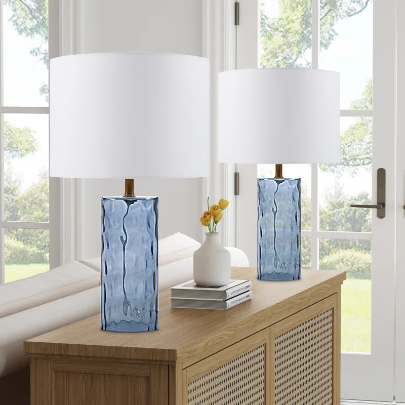 Loranger Mizpah 21" Blue Table Lamp Set | Wayfair North America
