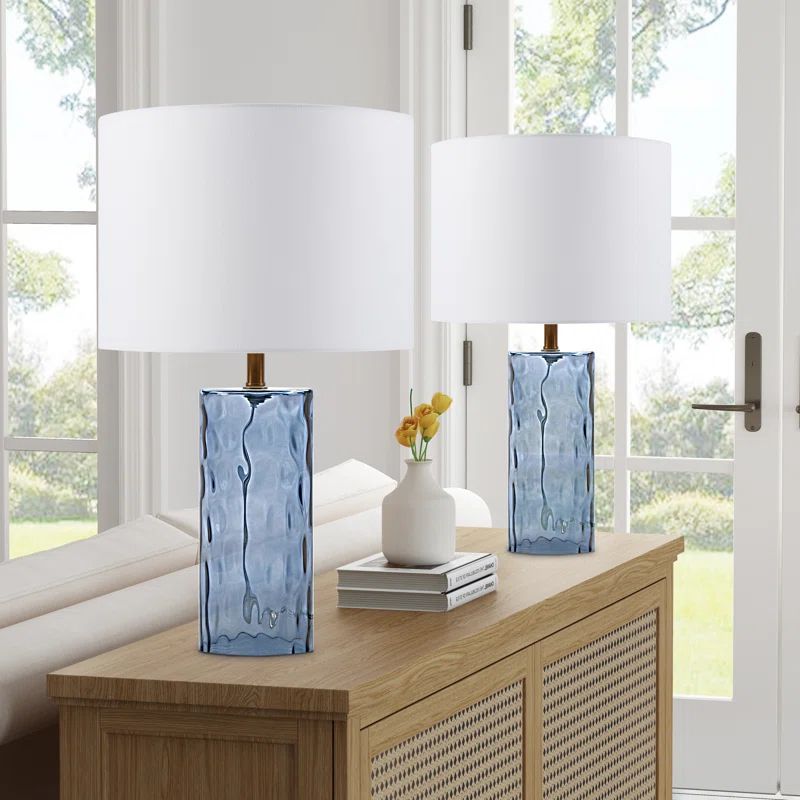 Loranger Mizpah 21" Blue Table Lamp Set (Set of 2) | Wayfair North America
