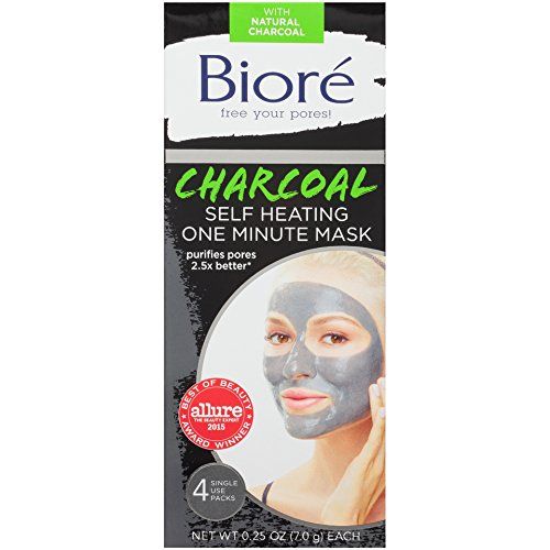 Biore Self-Heating One Minute Mask, 4 Single Use Packs | Amazon (US)