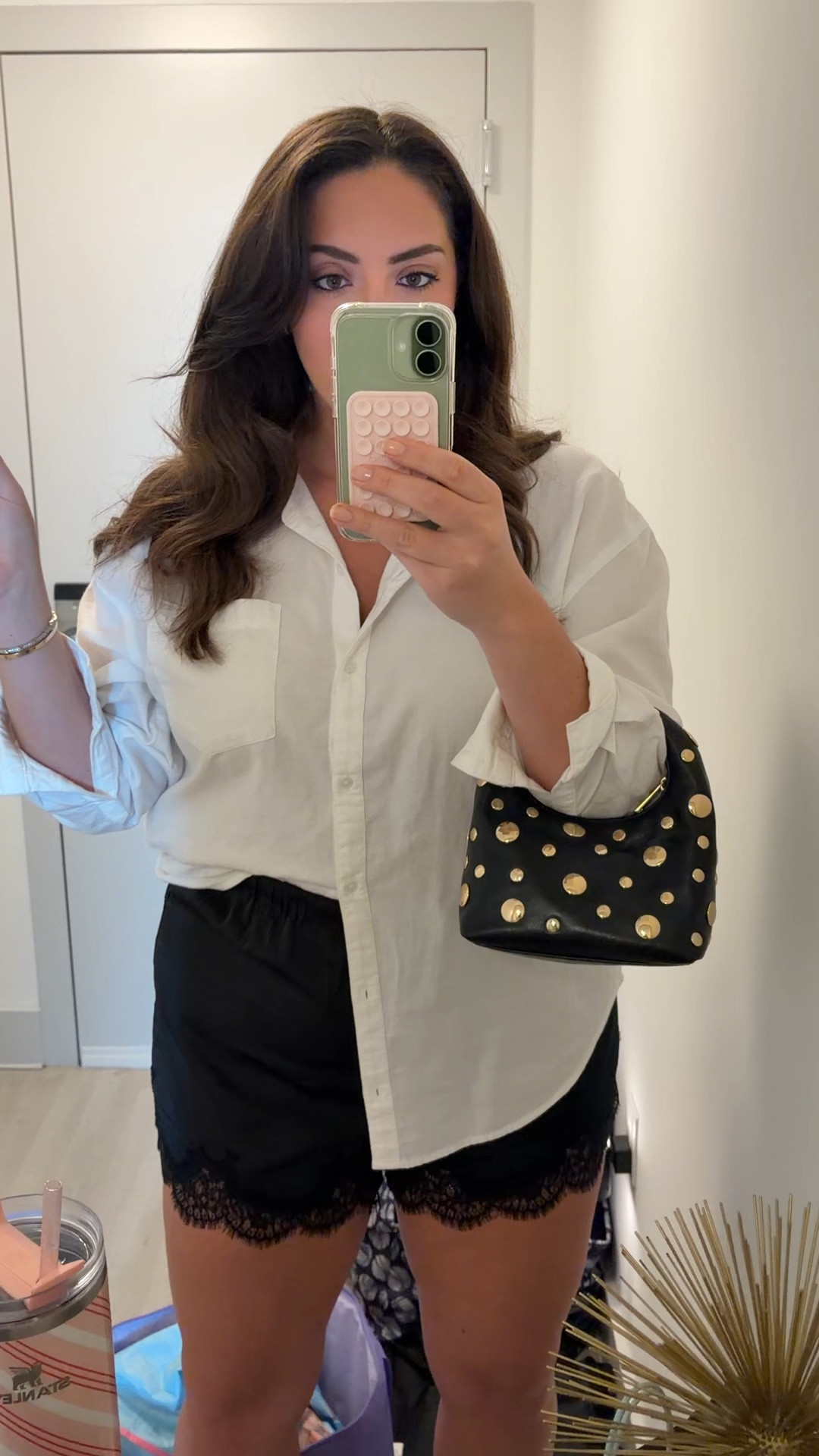 These old navy satin lace shorts are so easy to throw on to dress up an outfit. Since my legs are pretty thick, I don’t typically wear shorts, but these were the perfect fit and length and looks so classy paired with my favorite staple oversized button down￼
Lace shorts. Silk shorts. Satin shorts. Pajama trend. White button down. Oversized button down

#LTKTall #LTKMidsize #LTKootd