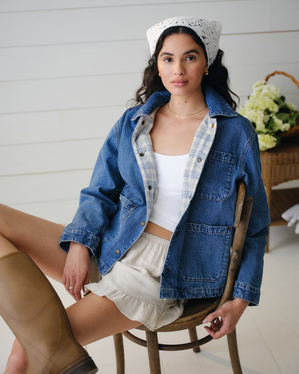 Reversible Denim Shirt Jacket | Abercrombie & Fitch (US)