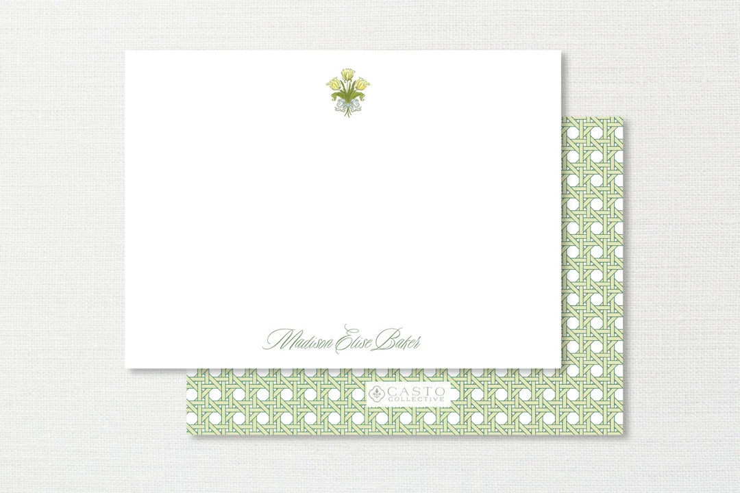Custom Tulips & Cane Stationery, Personalized Notecards, Personalized Gifts, Mothers Day Gifts - ... | Etsy (US)