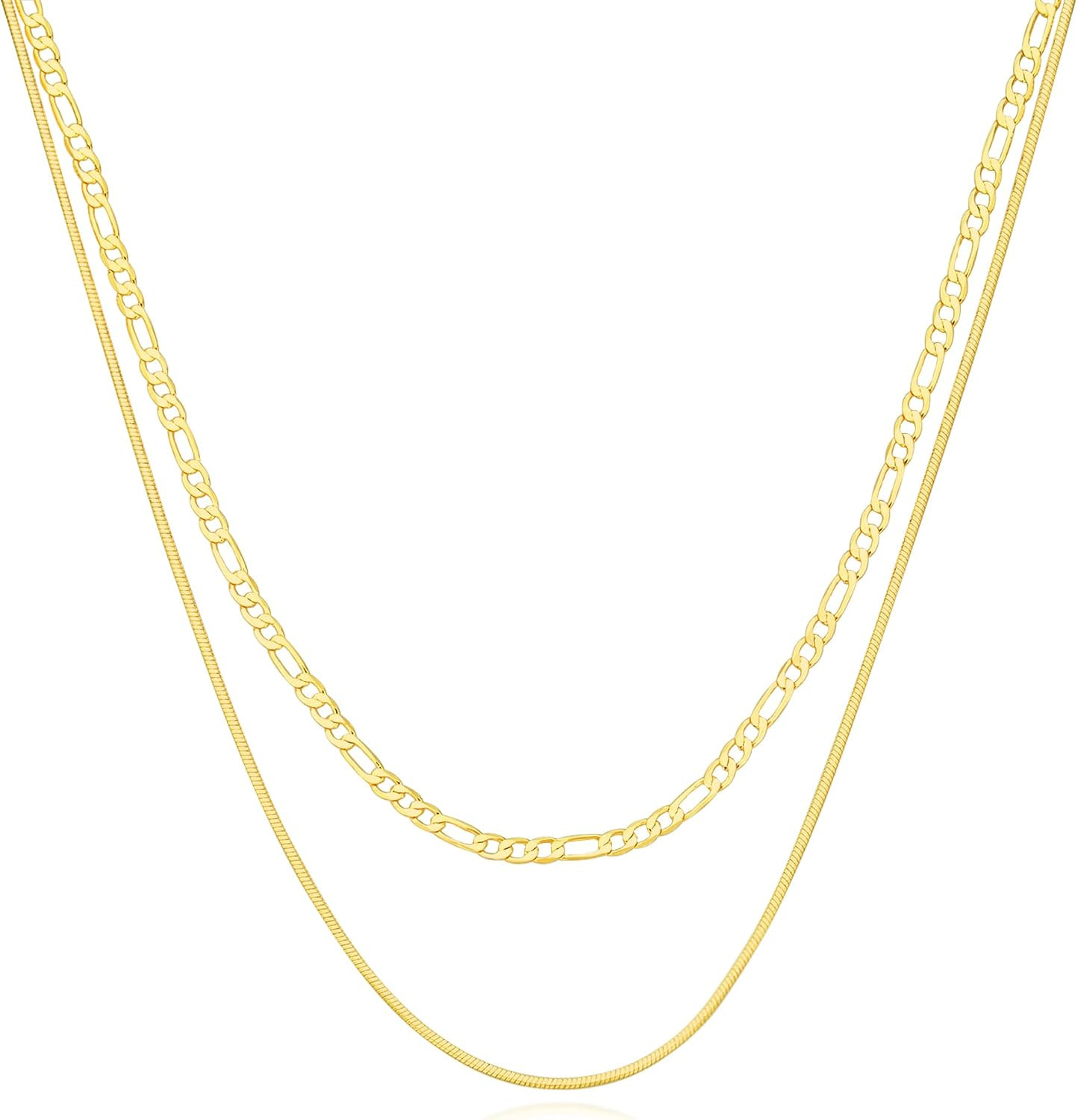 Layered Necklaces for Women, Stackable Dainty Gold Necklaces for Women Trendy Snake Chain Simple Gold Stacked Necklaces 14K Gold Plated Layering Necklace Jewelry Set Birthday Gifts for Women | Amazon (US)