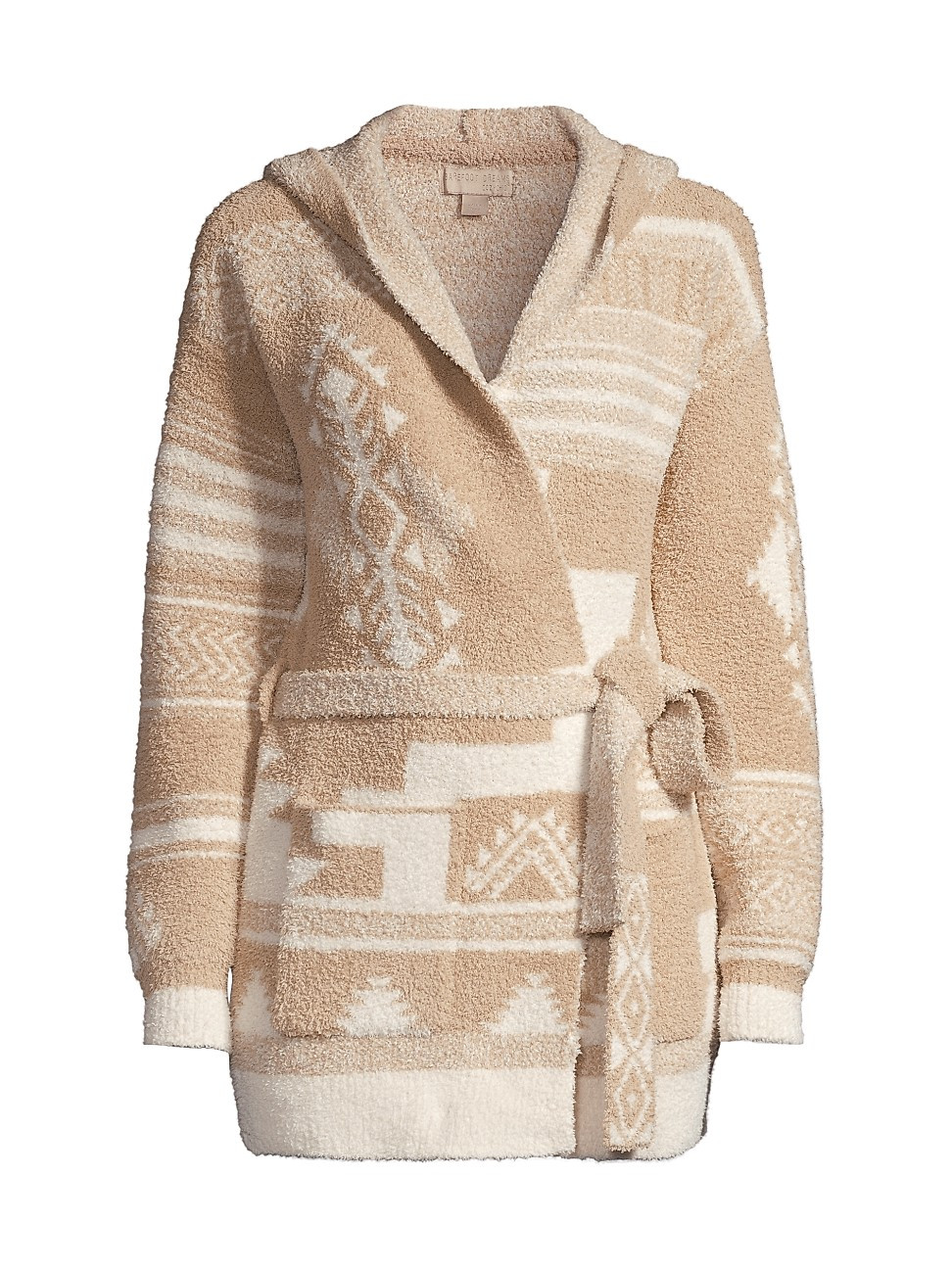 Barefoot Dreams CozyChic Geo-Print Belted Cardigan | Saks Fifth Avenue
