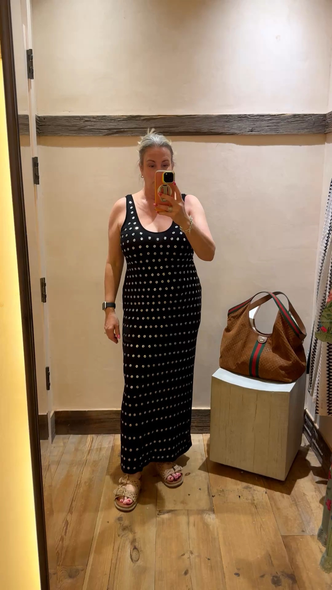 This dress was soft, silk and SO comfy!  Loved the rivet design.  Wearing a large but could def size down.  Chest area runs deep.  Im 5’7” tall 

🔎 Summer dresses, beach dresses, tee shirt dresses, anthro dresses, anthroplogie dresses, black summer dress, summer dress, tank dress, styled with bags #LTKspring 

#LTKmomlife #LTKMidsize