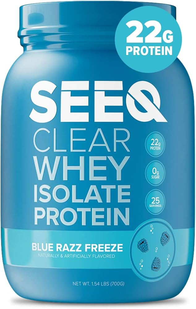 SEEQ Clear Whey Isolate Protein , 22g Protein, Zero Lactose/ Sugar, Keto-Friendly, Best Powder fo... | Amazon (US)