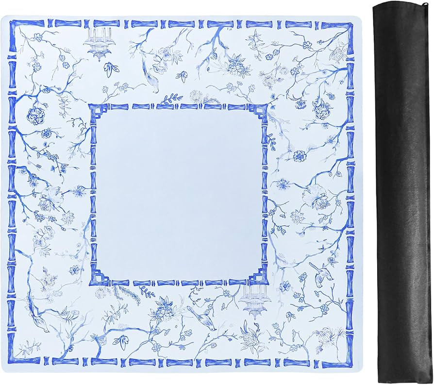 Large Blue Mahjong Mat (31.5” x 31.5”) with Black Carrying Bag, Anti-Slip, Noise-Reducing Tab... | Amazon (US)