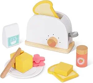 TOOKYLAND Wooden Pop Up Toaster Play Set, Play Toaster for Kid Kitchen, Wooden Play Kitchen Set w... | Amazon (US)