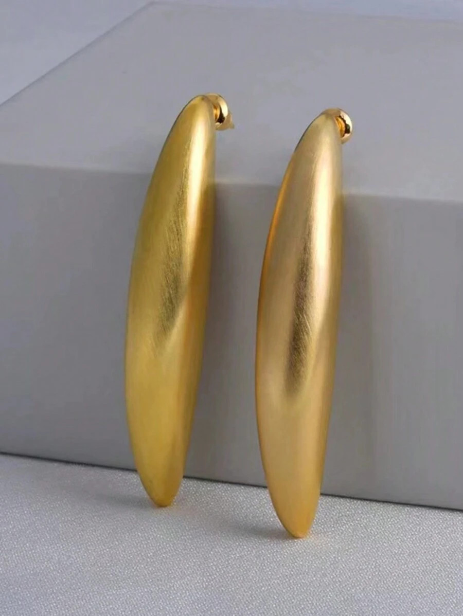 Exaggerated Minimalist Light Luxury High-End Style Cold Tone Water Drop Shape Personality Earring... | SHEIN