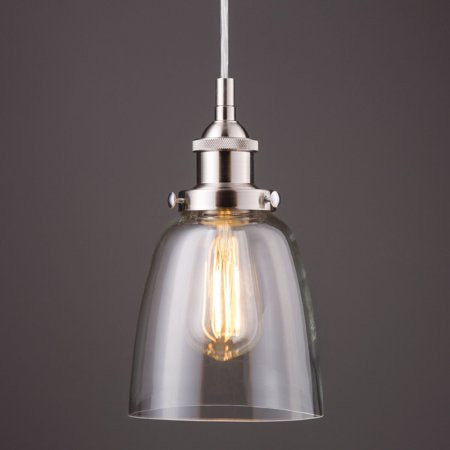 Fiorentino LED Brushed Nickel Pendant Light - w/ Clear Glass Shade - Linea di Liara LL-P281-LED-BN | Walmart (US)